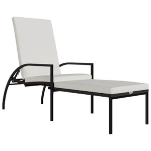 vidaXL Chaise longue avec repose-pied R&eacute;sine tress&eacute;e Marron