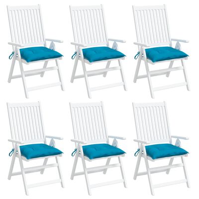 vidaXL Coussins de chaise lot de 6 bleu clair 50x50x7 cm tissu oxford