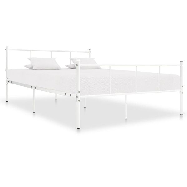 vidaXL Cadre de lit sans matelas blanc m&eacute;tal 120x200 cm