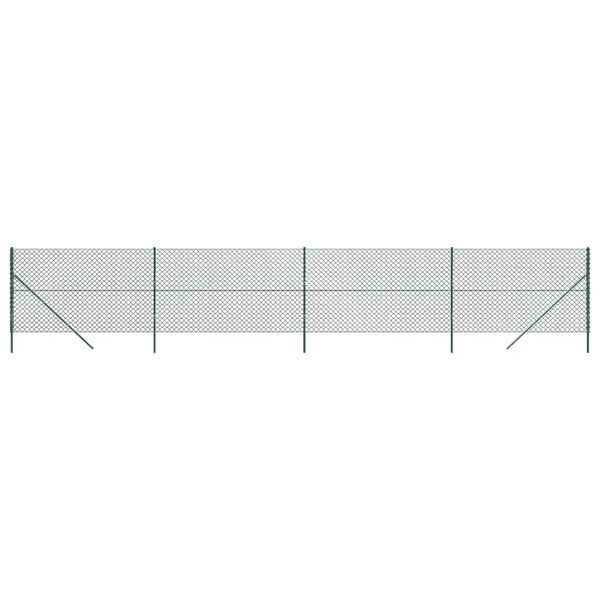 vidaXL Cl&ocirc;ture en mailles de cha&icirc;ne vert 2x10 m