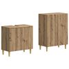vidaXL Ensemble de 2 meubles de salle de bain DELFT Ch&ecirc;ne artisanal
