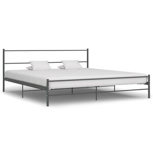 vidaXL Cadre de lit sans matelas gris m&eacute;tal 180x200 cm