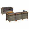 vidaXL Salon de jardin 6 pcs avec coussins gris r&eacute;sine tress&eacute;e