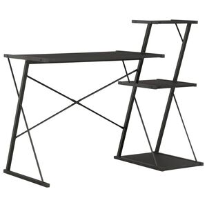 vidaXL Bureau avec &eacute;tag&egrave;re Noir 116x50x93 cm