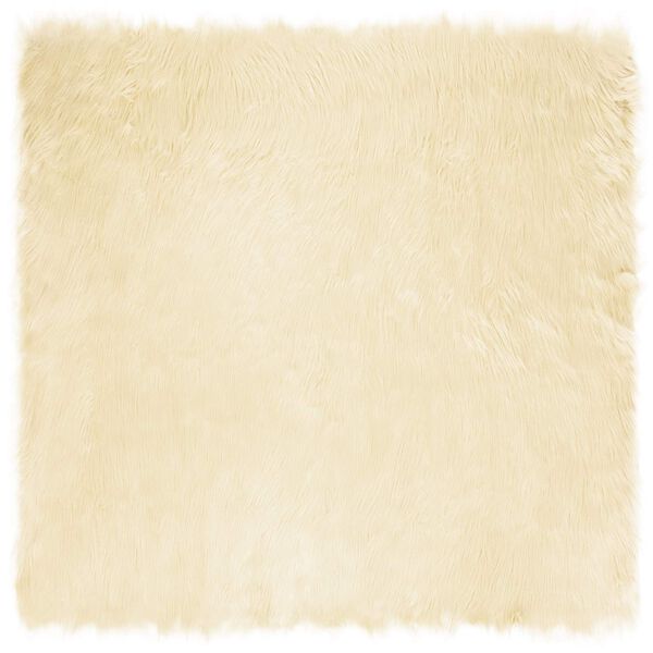 vidaXL Tapis en fausse Tafalla Crème 120 x 120 cm Polyester