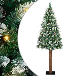 vidaXL Sapin de No&euml;l mince Vert 180 cm PVC et bois de pin massif