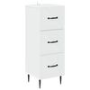 vidaXL Armoire &agrave; tiroirs Blanc 33 x 34,5 x 89,5 cm Bois d'ing&eacute;nierie