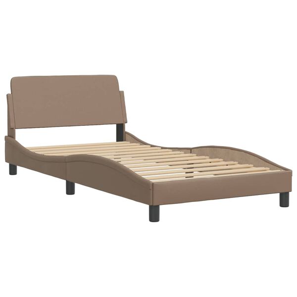 vidaXL Lit avec matelas Dover cappuccino 100x200 cm similicuir