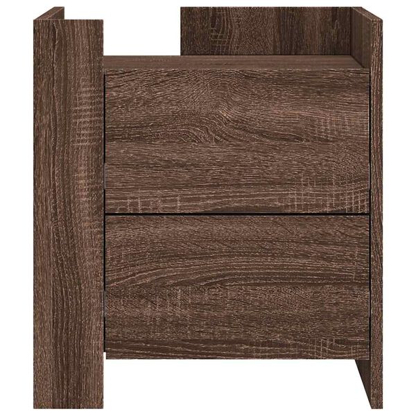 vidaXL Table de chevet ch&ecirc;ne marron 45x50x50 cm bois d&rsquo;ing&eacute;nierie