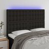 vidaXL T&ecirc;te de lit &agrave; LED Noir 144x5x118/128 cm Tissu
