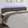 vidaXL T&ecirc;te de lit &agrave; LED Marron Fonc&eacute; 180x5x78/88 cm Tissu