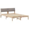 vidaXL Cadre de lit Marron et taupe 140 x 190 cm Bois massif en pin