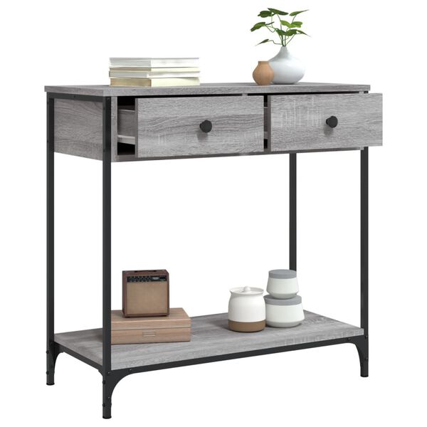 vidaXL Table console sonoma gris 75x34,5x75 cm bois d'ing&eacute;nierie