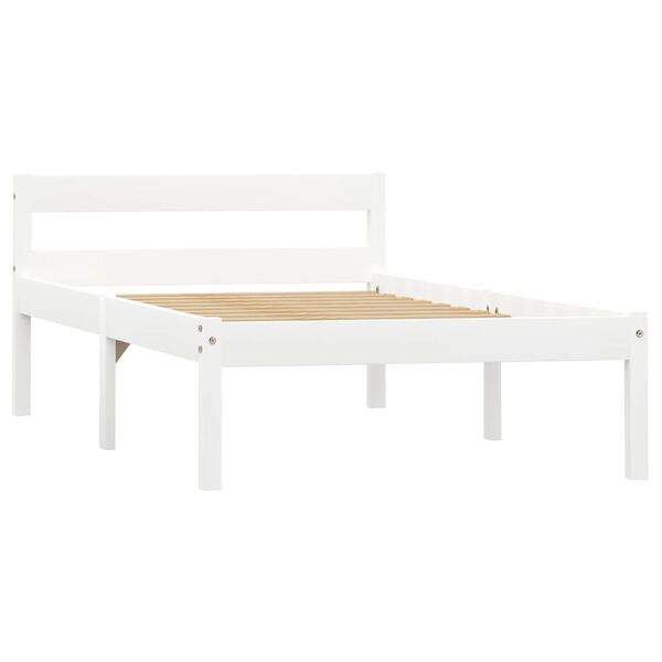 vidaXL Cadre de lit sans matelas blanc bois de pin massif 100x200 cm