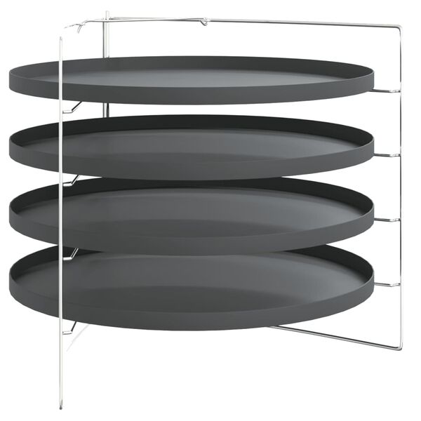 vidaXL Plaques &agrave; pizza 4 pcs avec support &Oslash; 28 cm acier