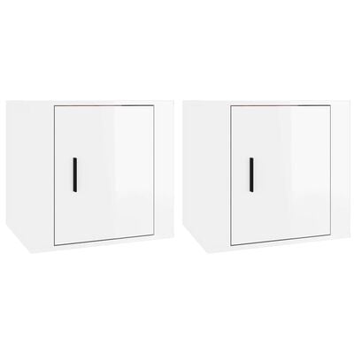 vidaXL Tables de chevet 2 pcs Blanc brillant 50x39x47 cm