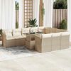 vidaXL Salon de jardin 11 pcs avec coussins beige r&eacute;sine tress&eacute;e