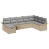 vidaXL Ensemble de canap&eacute; de jardin 8 pcs Beige Poly rotin