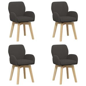 vidaXL Chaises de salle &agrave; manger pivotantes 4 pc Boucl&eacute; Gris fonc&eacute;