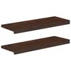 vidaXL Marches d'escalier 2 pi&egrave;ces 70 x 25 x 2 cm Marron fonc&eacute;