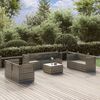 vidaXL Salon de jardin 8 pcs avec coussins Gris Résine tressée