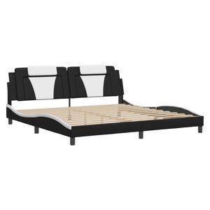 vidaXL Cadre de lit Viana avec LED sans matelas noir et blanc 200x200 cm