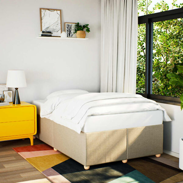 vidaXL Cadre de lit sans matelas cr&egrave;me 120x200 cm tissu