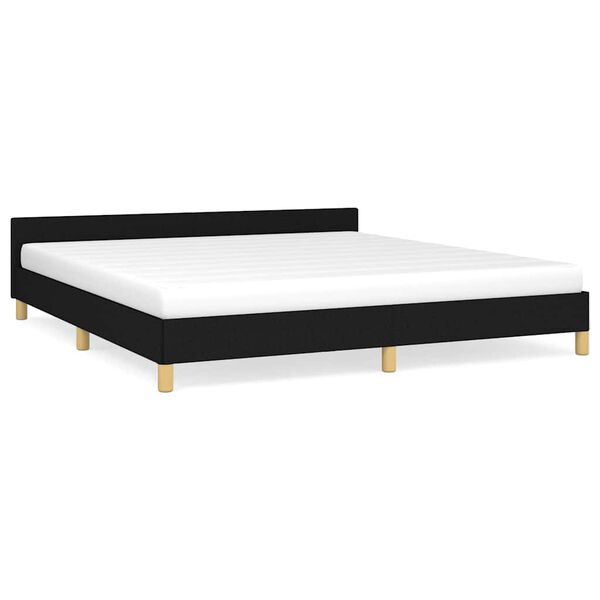 vidaXL Cadre de lit sans matelas noir 180x200 cm tissu