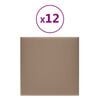 vidaXL Panneaux muraux 12 pcs Cappuccino 30x30 cm Similicuir 1,08 m&sup2;