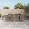 vidaXL Ensemble &agrave; manger de jardin 11pcs avec coussins gris poly rotin