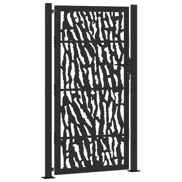 vidaXL Portail de jardin noir 100x175 cm en acier avec motif de traces