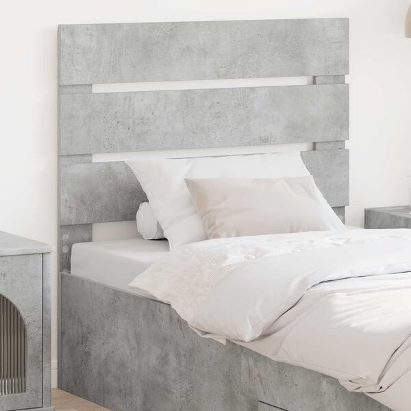 vidaXL T&ecirc;te de lit Gris b&eacute;ton 90 cm Bois d'ing&eacute;nierie