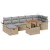 vidaXL Ensemble de canap&eacute; de jardin 8 pc Beige polyrotin