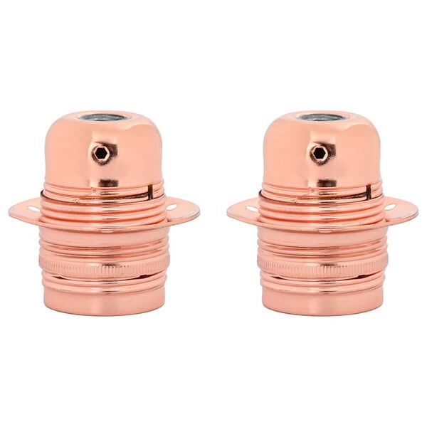 vidaXL Douilles de lampe 2 pcs bronze or rose E27