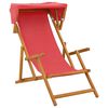 vidaXL Chaise Longue 3 Position Bois d'eucalyptus massif Rouge
