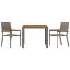 vidaXL Ensemble de salle &agrave; manger pour jardin 3 pcs Gris polyrotin