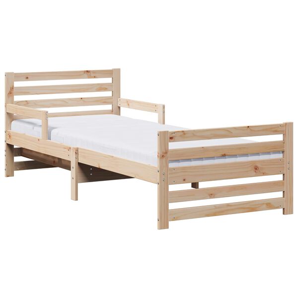 vidaXL Cadre de lit avec matelas Marron 80 x 200 cm Bois de pin massif