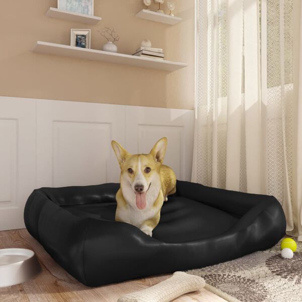 vidaXL Lit pour chien Noir 80x68x23 cm Similicuir