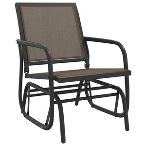 vidaXL Chaise oscillante de jardin marron 61x76x87 cm textil&egrave;ne/acier