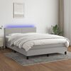 vidaXL Sommier &agrave; lattes de lit et matelas et LED Gris clair 140x200 cm