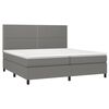 vidaXL Sommier &agrave; lattes de lit et matelas et LED Gris fonc&eacute; 200x200 cm