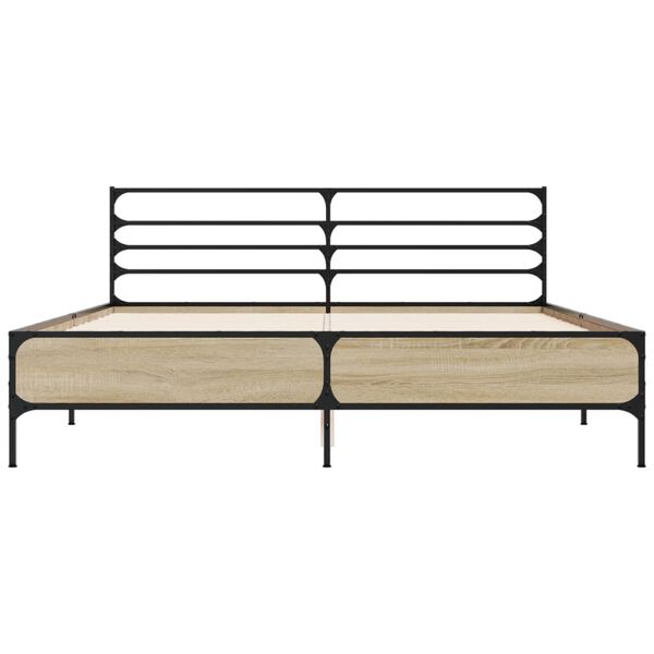 vidaXL Cadre de lit sans matelas ch&ecirc;ne sonoma 150x200 cm