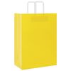 vidaXL Sacs en papier 250 pcs avec poign&eacute;es jaune 32x17x44 cm