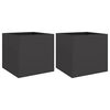 vidaXL Jardini&egrave;res 2 pcs noir 42x40x39 cm acier
