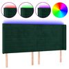 vidaXL T&ecirc;te de lit &agrave; LED Vert fonc&eacute; 183x16x118/128 cm Velours