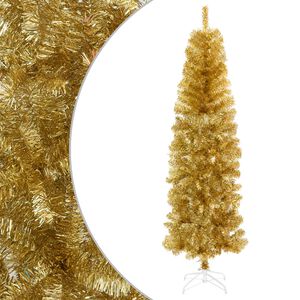 vidaXL Arbre de No&euml;l artificiel slim 180 cm PVC et Acier Dor&eacute;