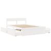 vidaXL Cadre de lit sans matelas blanc 135x190 cm bois de pin massif