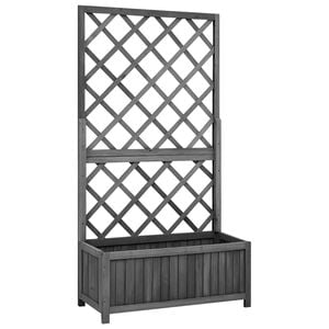 vidaXL Jardini&egrave;re &agrave; treillis jardin Noir 70x30x135 cm Bois de sapin