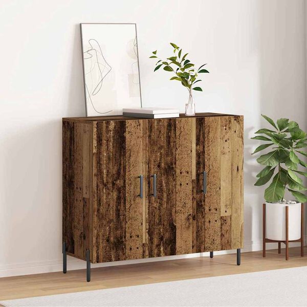 vidaXL Buffet Bois ancien 90 x 34 x 80 cm Bois d'ing&eacute;nierie