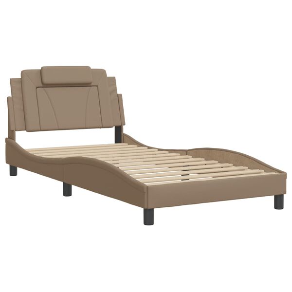 vidaXL Cadre de lit Viana sans matelas cappuccino 100x200 cm similicuir